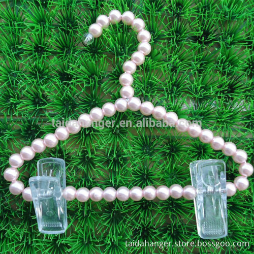 20cm width colorful pearl kids clothes hangers small stright shoulders clips hangers